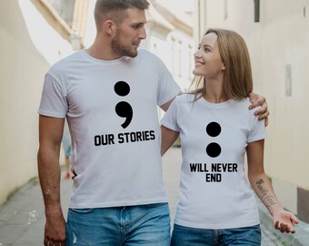 Story Never End Shirts For Couple - Matching Couple Shirts - Matching Tees - His And Hers Shirts - Christmas Couple Gift