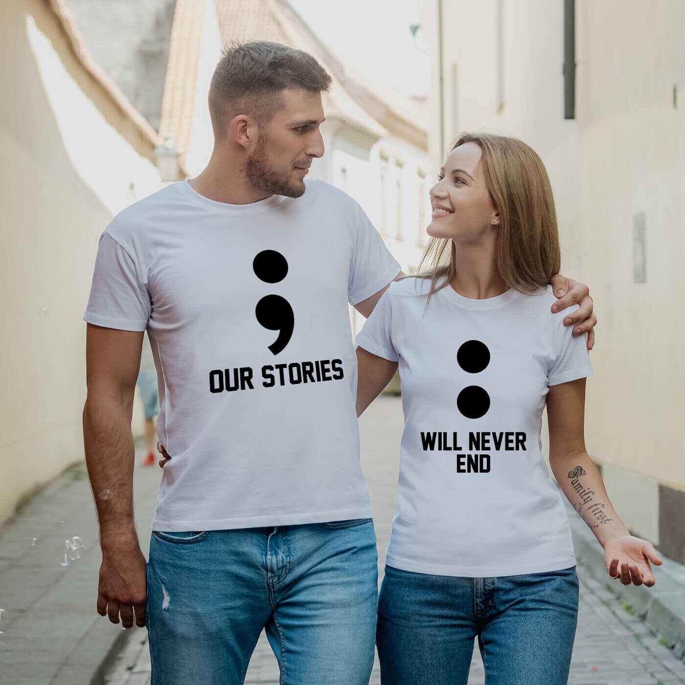 Discover T-Shirt Couple Drôle Pour Elle Et Lui T-Shirts Familiaux Assortis