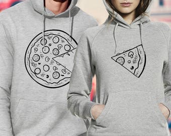 pizza hoodies / couple hoodies / couple sweaters / his and hers hoodies / matching couple hoodies / couples sweatshirt / pärchen pullover
