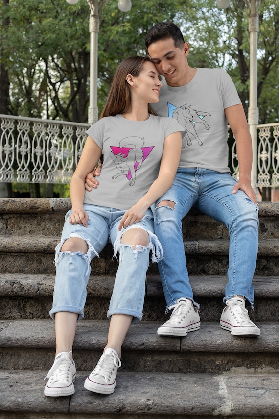 Camisetas de pareja de lobos Camisas de parejas a juego Camisas para el y para ella Camisetas a juego Camisetas de pareja Regalo para pareja Etsy Espana