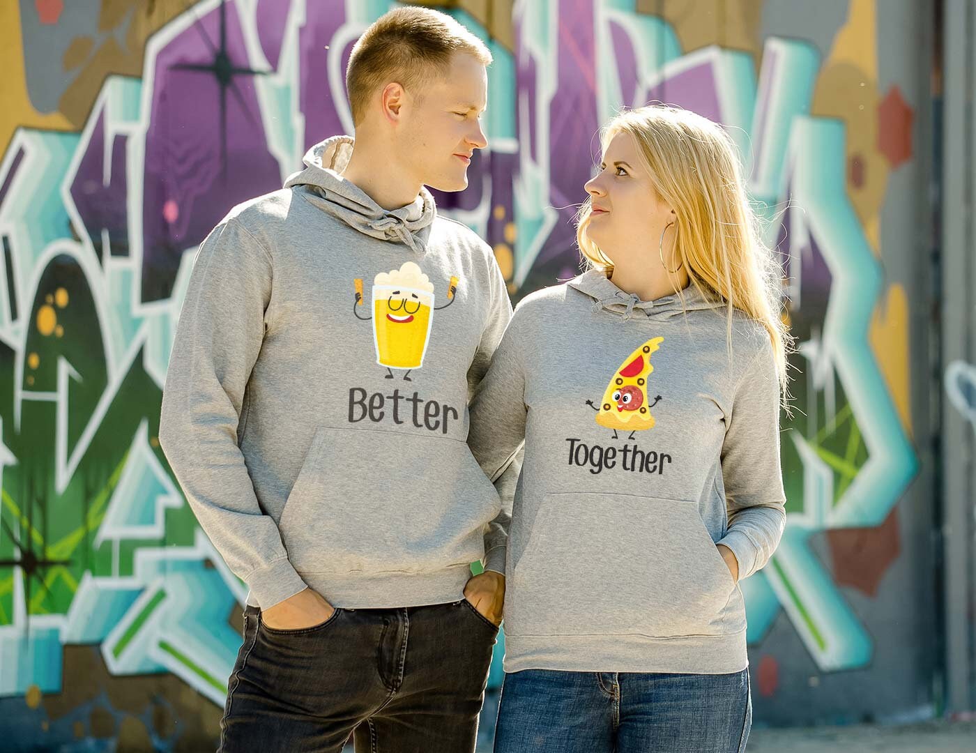 Yellow couple hoodies sale