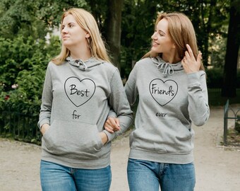 Heart Bff Hoodies - For Ever Friend Besties hoodies - Besties Hoodies - Bff Shirts - Personalized Best Friend Gift - Bff matching tshirts