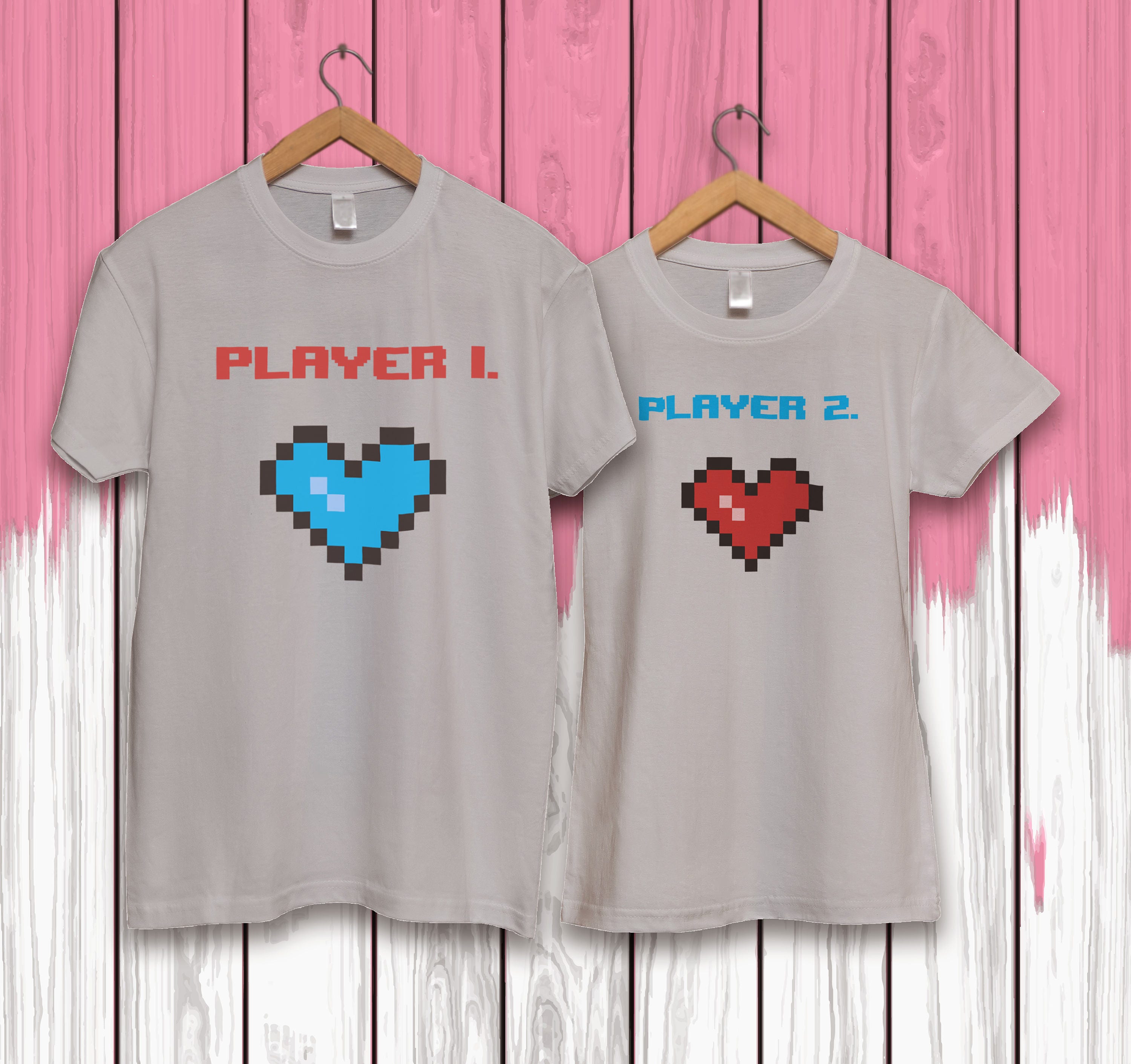 Discover Joueur 1 Joueur 2 Couples Maillots  T-Shirts Familiaux Assortis