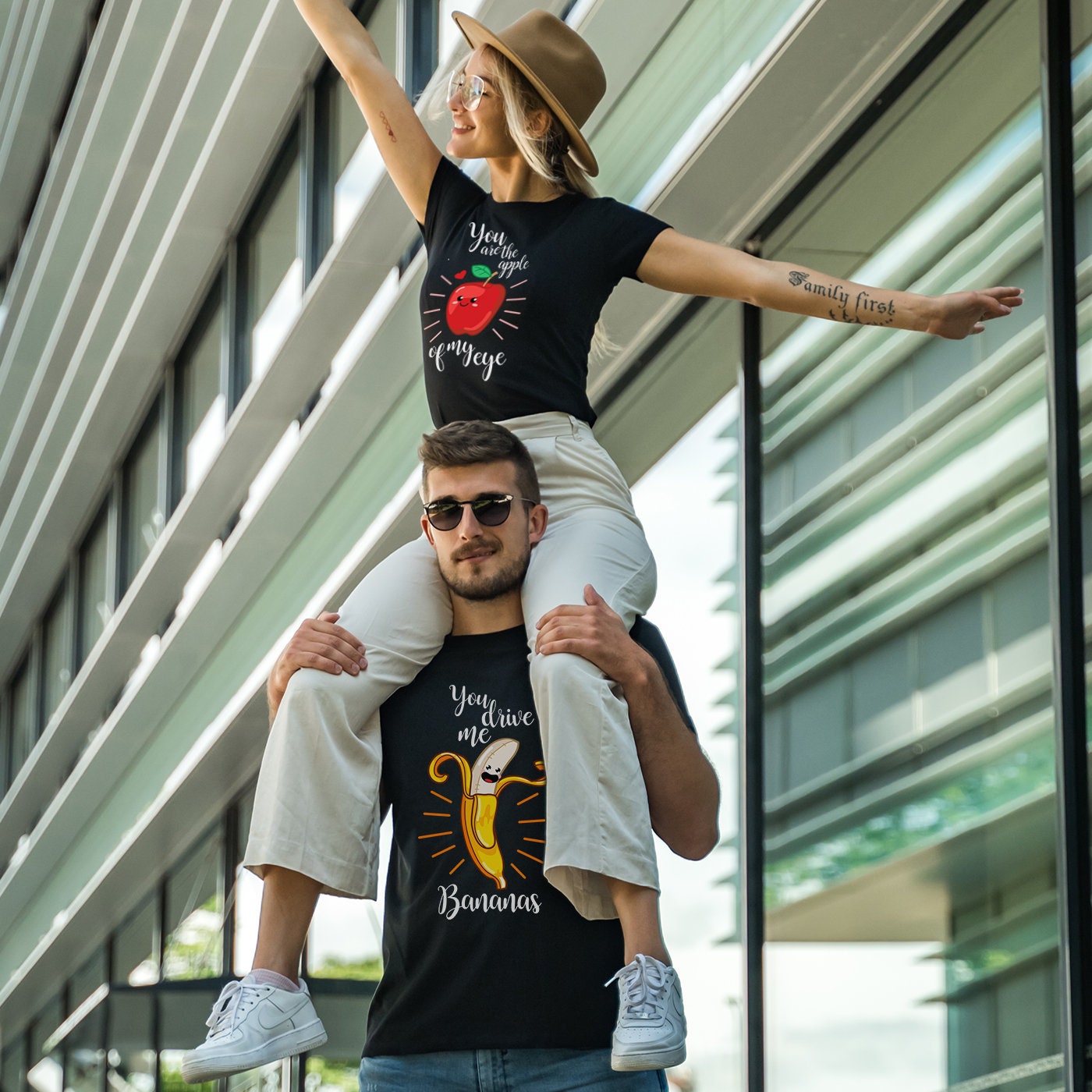 Discover Banane Et Pomme T-Shirt Couple Drôle Pour Elle Et Lui T-Shirts Familiaux Assortis