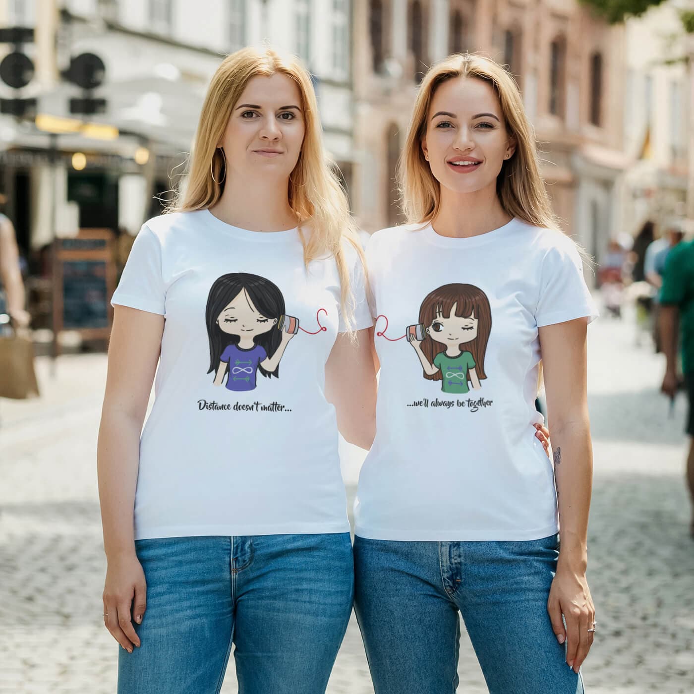 Dibujar mejores amigas camisas Sin importación distancia Bff - Etsy España