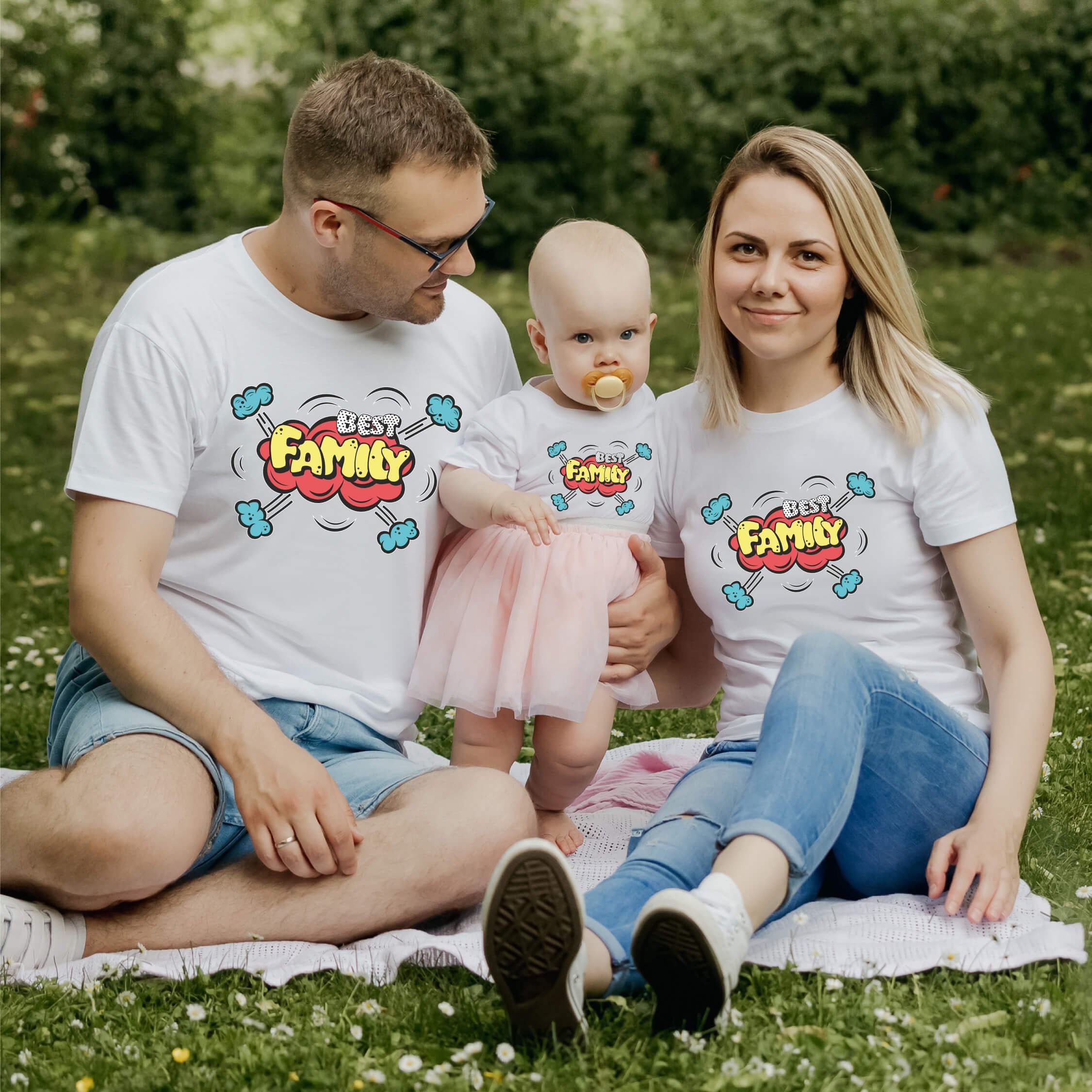 Couple T-Shirt Men Women Kids Baby Letter Matching Shirt Family Clothes Tee Tops