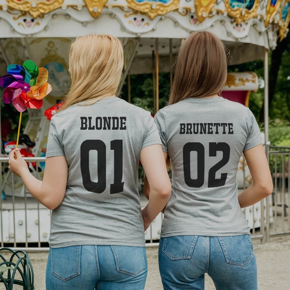 Matching Bbf Blonde Brunette Best Friend T-Shirt Matching Bbf Blonde Brunette Best Friend T-Shirt