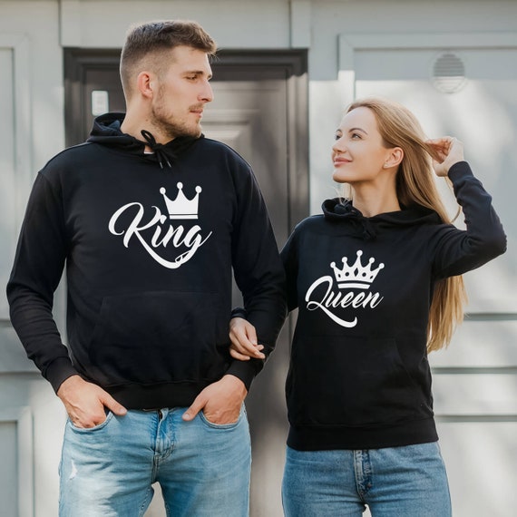 King Queen Hoodies King Queen Set Couples Matching Couples 