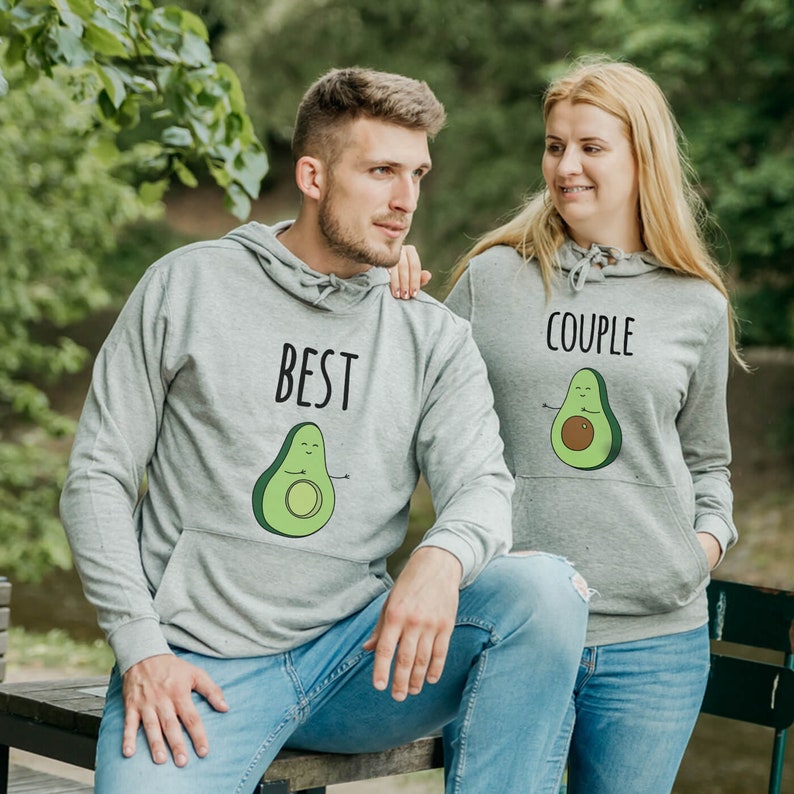 Sweats à capuche en couple avocat Pull couple Pull avocat | Etsy France