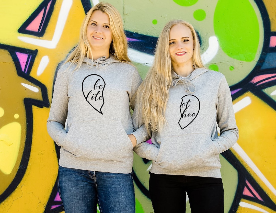 Bff Matching Hoodies - Half Heart Matching Hoodies - Best Friend ...