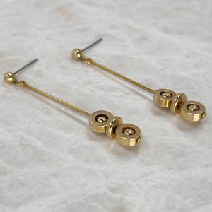 Brass Dangle Earrings: Geometric Minimalist Modern Earrings