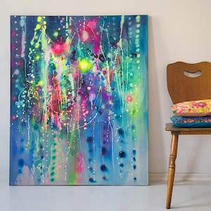 Painting on canvas large, XXL painting,  colorful original abstract, OOAK, Majchrzak