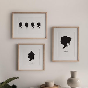 Custom Hand Drawn Printed Silhouette - Printed on Double Thick Stock, Personalized Silhouette, Child Silhouette Portrait