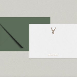 Hirsch Grußkarte und Umschlag, Hirschkopf Grußkarte, personalisierte Grußkarte