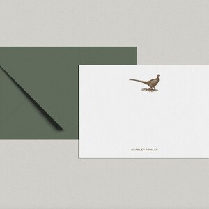 Fasan Sporting Bird Karte und Umschlag, Fasan Karte, personalisierte Karte