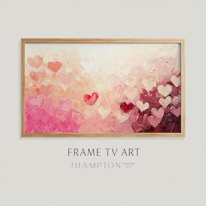 Valentine’s Day Pink Heart Art for Samsung Frame TV | Abstract Blush and Red Heart Digital Download | Romantic Valentine Decor for Frame TV