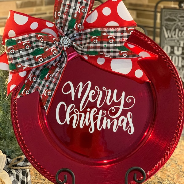 Christmas Charger Plates Etsy
