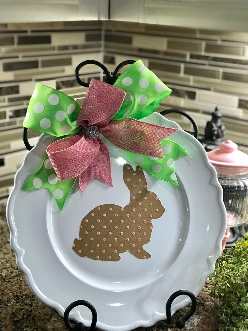 Easter Bunny Charger Plate Etsy