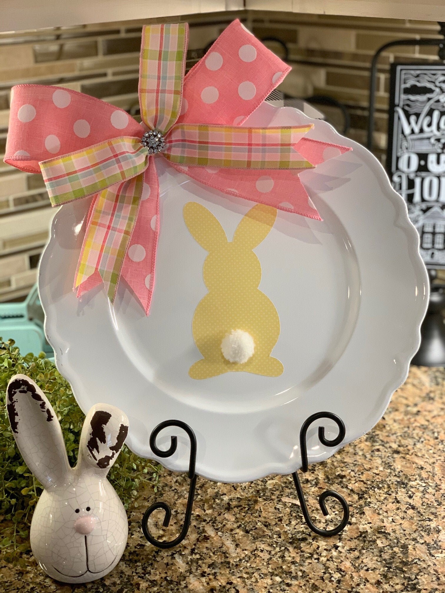 Easter Bunny Charger Plate Gifts for Her Housewarming Etsy