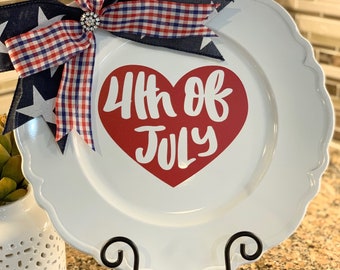 Fourth of July Charger Plate Hostess Gift Teacher Gift Housewarming Gift