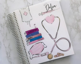 Nurse Planner cover for your Erin Condren Planner cover, Happy Planner cover, Plum Planner cover, nursing student planner cover, school