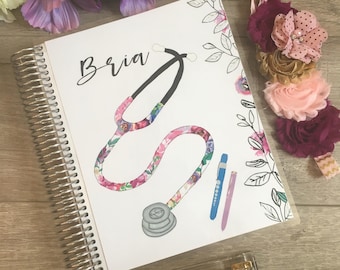 Nurse Planner cover for your Erin Condren Planner, Happy Planner, Plum Planner cover, planner dashboard, nursing student planner cover