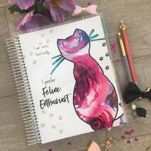 Cat Planner cover for your Erin Condren Planner, Happy Planner, Recollections Planner, Plum Planner cover, planner dashboard, feline planner