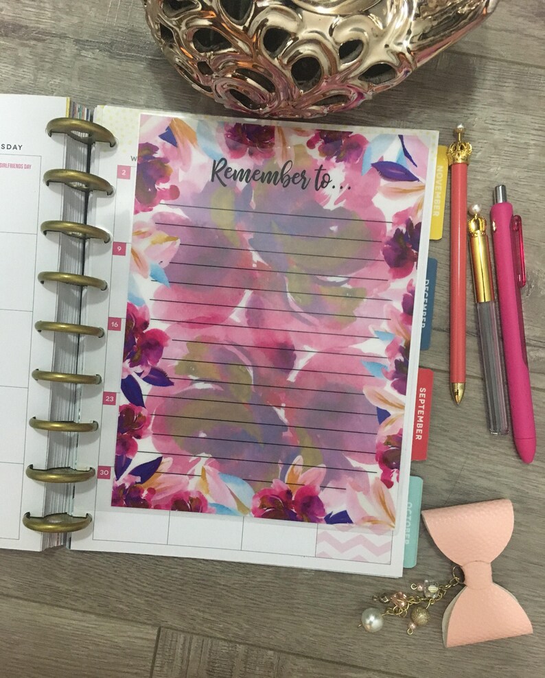 Notes Planner dashboard Planner Insert laminated planner Etsy