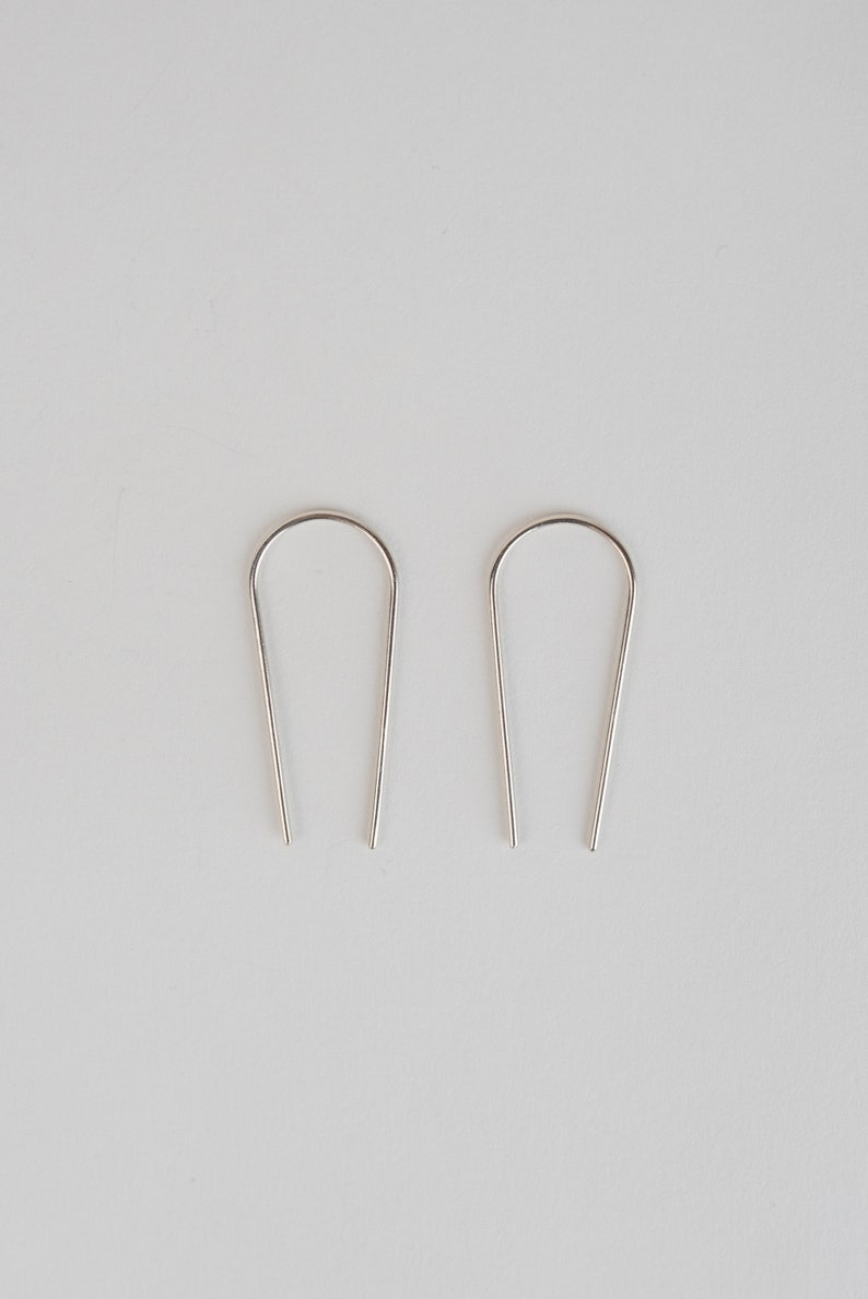 Eco silver ear threads Minimalist threader earrings Edgy Etsy