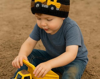 Dump Truck Hat boy construction boys winter hat Tonka toys photo shoot prop baby first birthday gender reveal