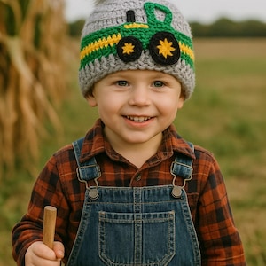 Chapeau de tracteur style hivernal vivant à la campagne John Deere Massey Ferguson New Holland Case tracteur bébé séance photo prop genre tuque d'hiver