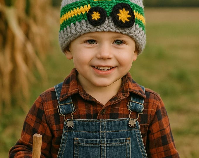 Tractor Hat farm country living winter style John Deere Massey Ferguson New Holland Case tractor gift for boy winter toque
