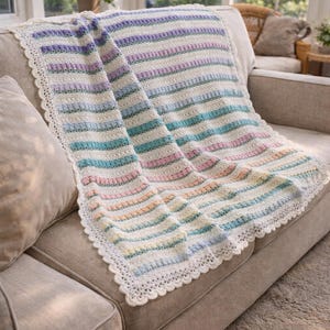 Handmade crochet tulip rainbow blanket flower spring home decor lap blanket picnic front porch swing throw blanket sofa couch garden blanket
