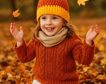 Candy Corn Hat fall babies first Thanksgiving trick or treat candy Halloween autumn kids hat Crochet beanie baby photo shoot prop toque