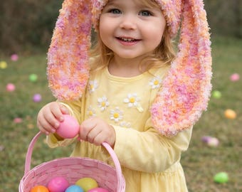 Bunny Hat crochet handmade bunny floppy ears bunny bonnet Easter Decor kids egg hunt Easter photo prop super soft hat baby