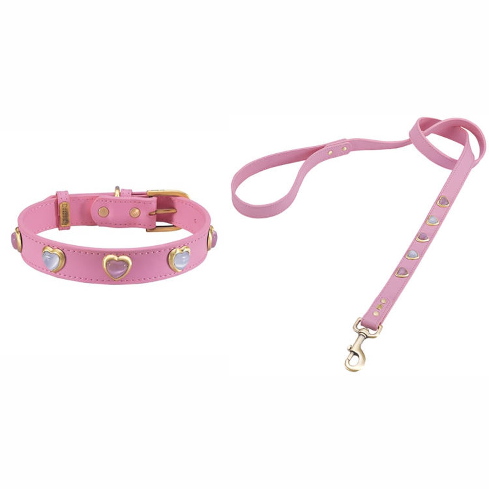 Pink Leather Heart Dog Collar Valentine's Dog Collar Etsy