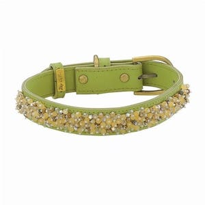 Beaded Dog Collar, Gemstone dog collar, Luxury dog collar, designer dog collar, handmade dog collar