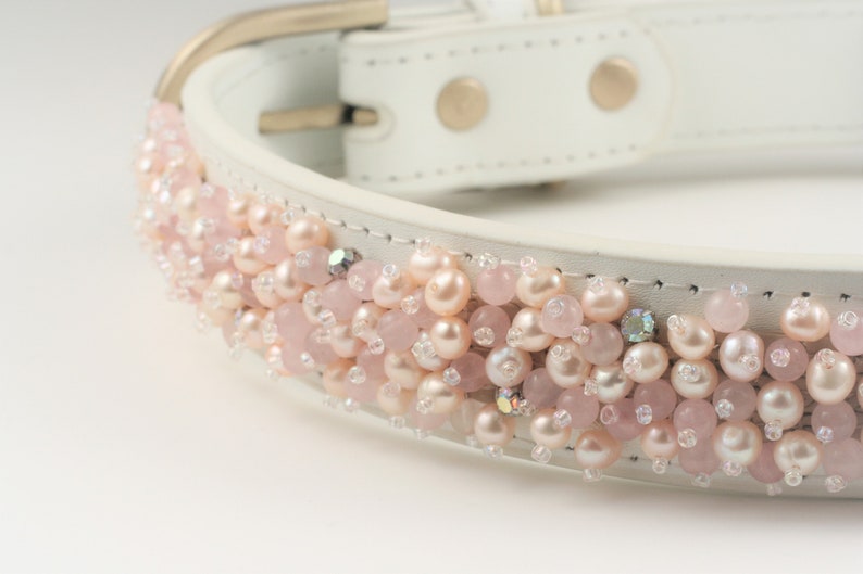 Beaded Dog Collar Pearl Dog Collar Pink Pearl Dog Collar Etsy