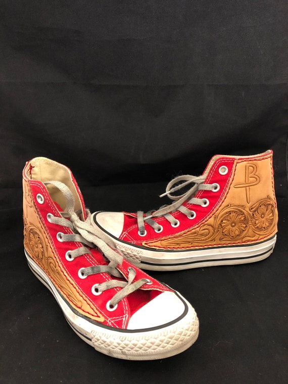 leather tooled converse