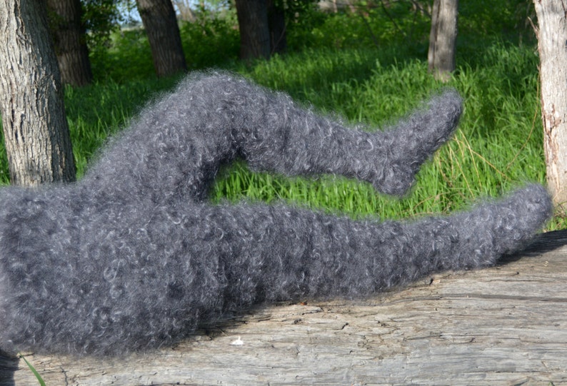 Hand knit fuzzy mohair tights / pantyhose fluffy trousers in Etsy