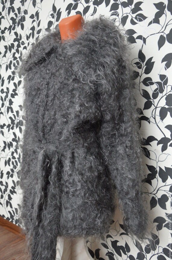 Scarve Scarf Handknitted goat down longhair yarn Cashmere Angora fuzzy warm