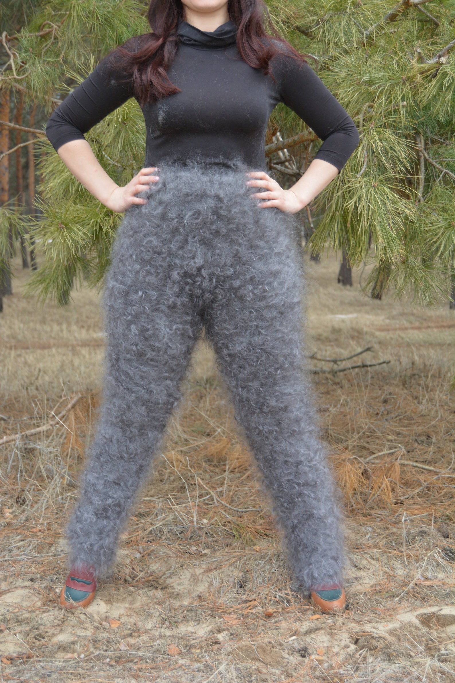 Pants leggings Cashmere Mohair Angora fluff 100 Goat Down Fur Etsy