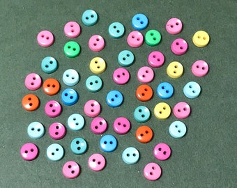 Dress it Up Tiny Round Tropical Buttons - Summer Button Stash - 5mm - Small - Tiny Buttons - Scrapbook, Sewing, Embellishments - Assorted
