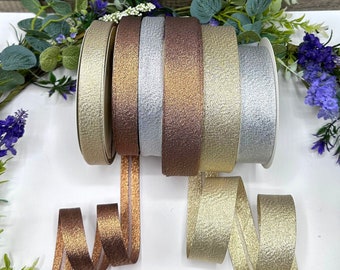 Metallic Lame bias binding edging trim, gold, silver copper/bronze - 18mm or 30mm widths - 1m 3m 5m increments