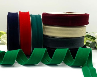 1.2 inch/30mm velvet bias binding, luxurious velvet binding tape for home decor, sewing and upholstery, assorted colours - Priced per metre