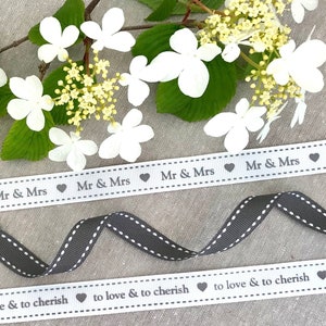 Wedding Ribbon: Mr & Mr - 16mm Wedding Ribbon: Mr & Mr - 16mm