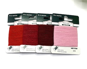 Red Wool Darning Thread, Visible Mending, Knitwear Repair (15m) Pink