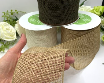 4 inch wired burlap ribbon