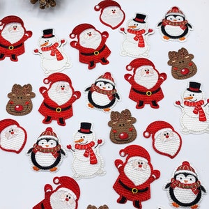 Christmas patches, iron on Santa, Reindeer, Snowman, Penguin, Father Christmas - children&#39;s holiday motifs
