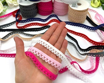 Borde de encaje elástico de 12 mm, accesorios para lencería y bragas